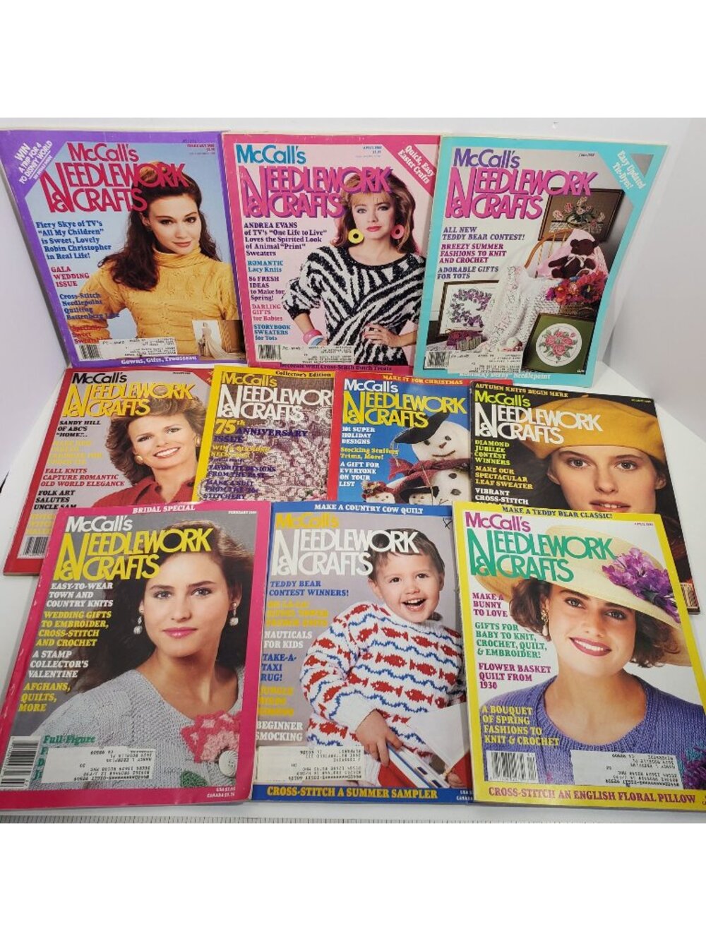 Vintage 1988 1989 McCalls Needlework And Crafts Magazine Lot 10 Issues